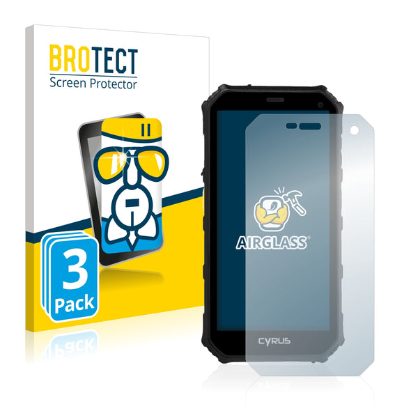 3x BROTECT AirGlass Glass Screen Protector for Cyrus CS24 2018
