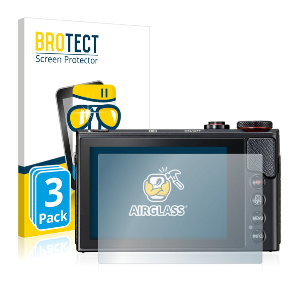 3x BROTECT AirGlass Glass Screen Protector for Canon PowerShot G9 X Mark II