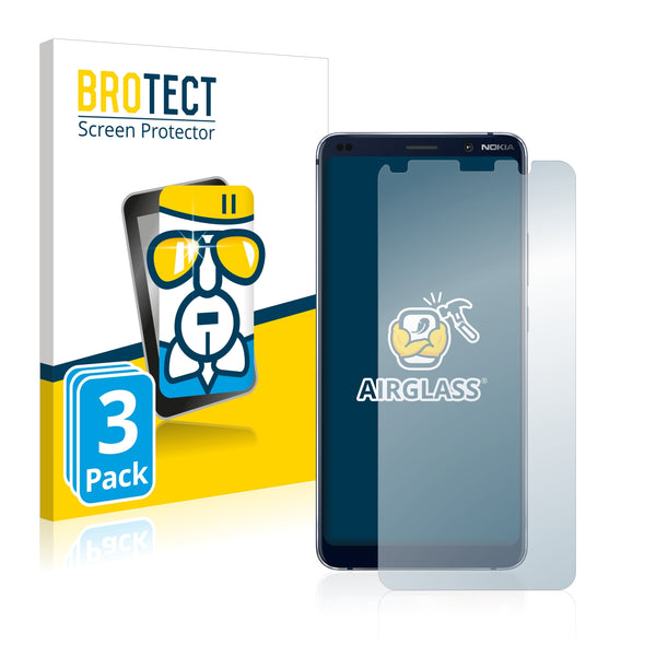 3x BROTECT AirGlass Glass Screen Protector for Nokia 9 PureView