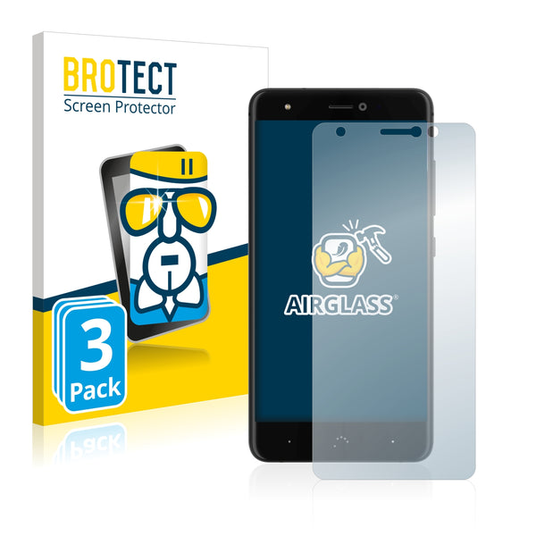 3x BROTECT AirGlass Glass Screen Protector for BQ Aquaris X Pro
