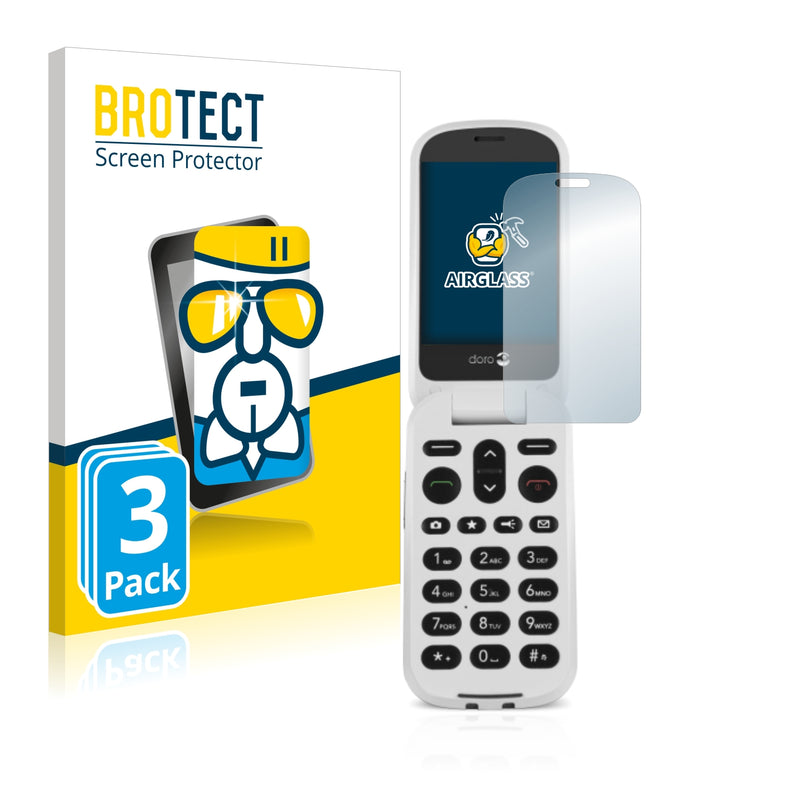 3x BROTECT AirGlass Glass Screen Protector for Doro 6050