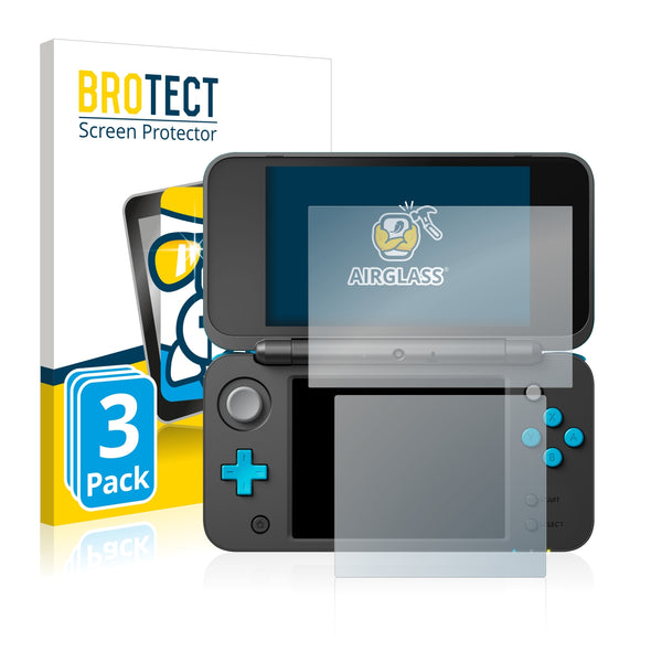 3x BROTECT AirGlass Glass Screen Protector for Nintendo 2DS XL
