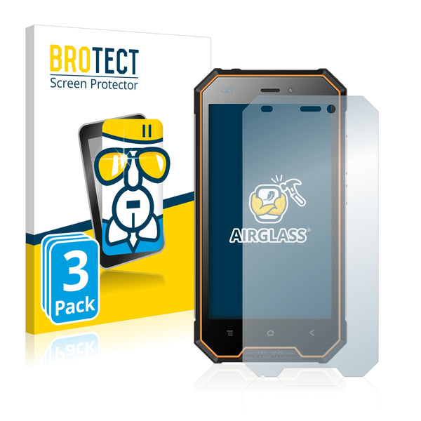 3x BROTECT AirGlass Glass Screen Protector for Blackview BV4000 Pro