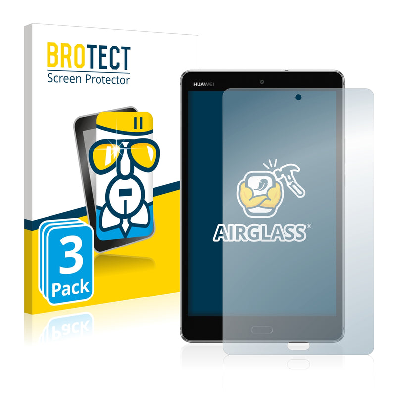 3x BROTECT AirGlass Glass Screen Protector for Huawei MediaPad M3 Lite 8