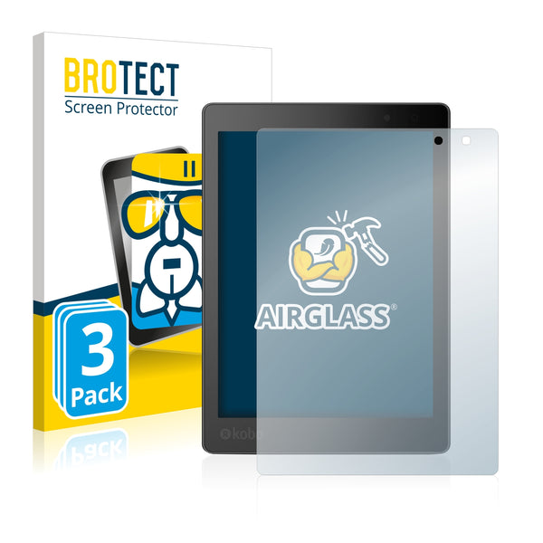 3x BROTECT AirGlass Glass Screen Protector for Kobo Aura One