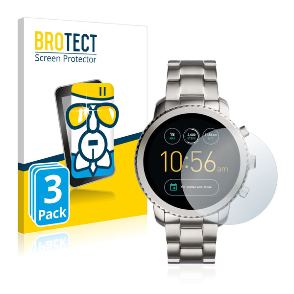 3x BROTECT AirGlass Glass Screen Protector for Fossil Q Explorist