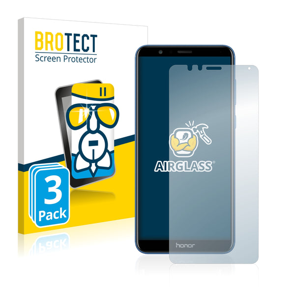 3x BROTECT AirGlass Glass Screen Protector for Honor 7X
