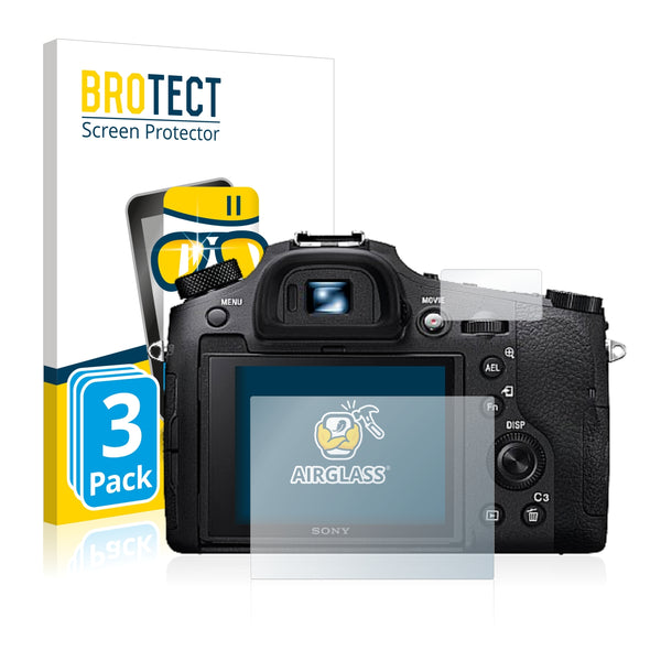 3x BROTECT AirGlass Glass Screen Protector for Sony Cyber-Shot DSC-RX10 IV