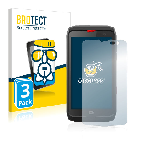 3x BROTECT AirGlass Glass Screen Protector for Crosscall Action X3