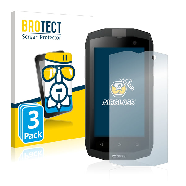 3x BROTECT AirGlass Glass Screen Protector for Crosscall Trekker M1 Core