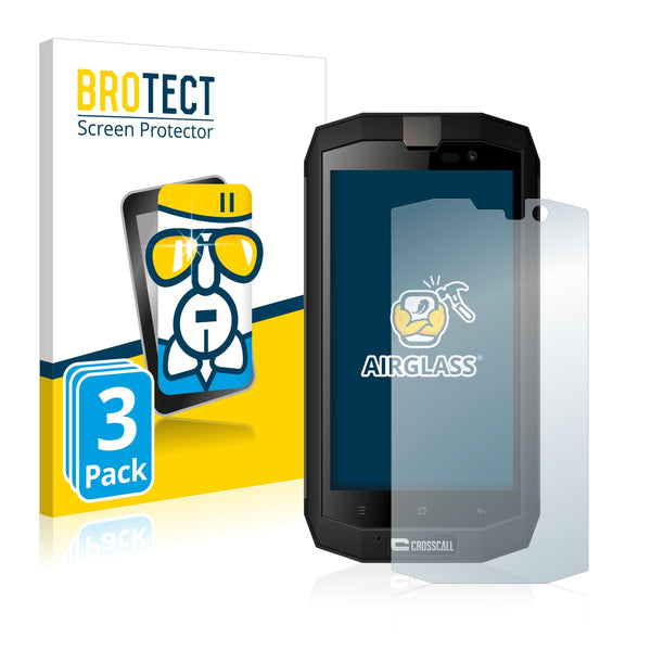 3x BROTECT AirGlass Glass Screen Protector for Crosscall Trekker X2