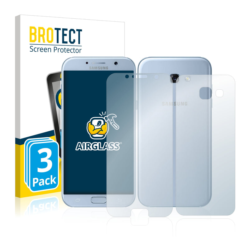 3x BROTECT AirGlass Glass Screen Protector for Samsung Galaxy A5 2017 (Front + Back)