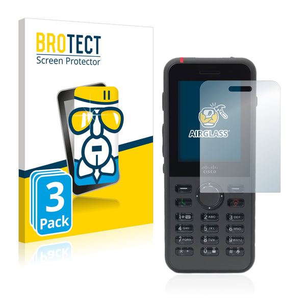 3x BROTECT AirGlass Glass Screen Protector for Cisco IP Phone 8821