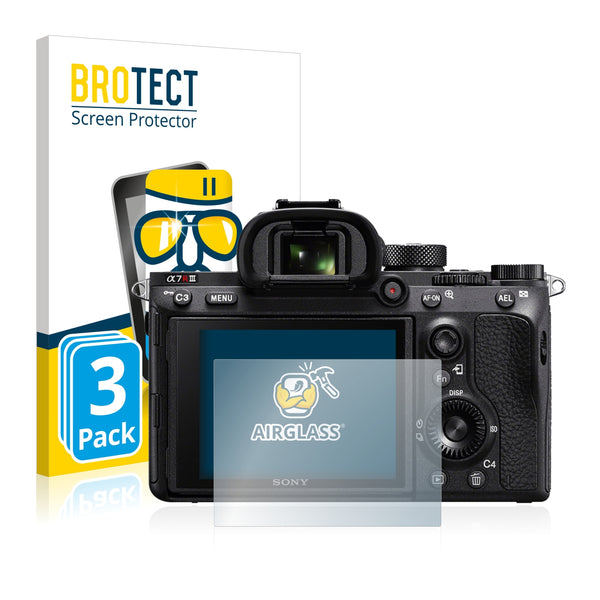 3x BROTECT AirGlass Glass Screen Protector for Sony Alpha 7R III