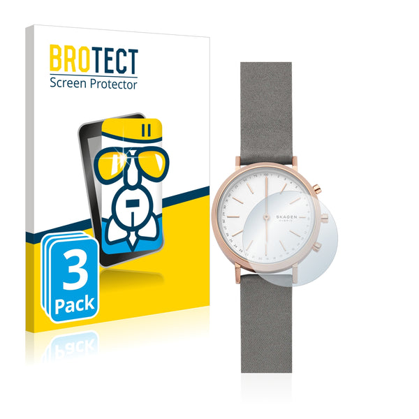 3x BROTECT AirGlass Glass Screen Protector for Skagen Hybrid Smartwatch Mini Hald (34 mm)