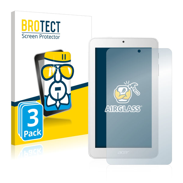 3x BROTECT AirGlass Glass Screen Protector for Acer Iconia One 7 B1-7A0