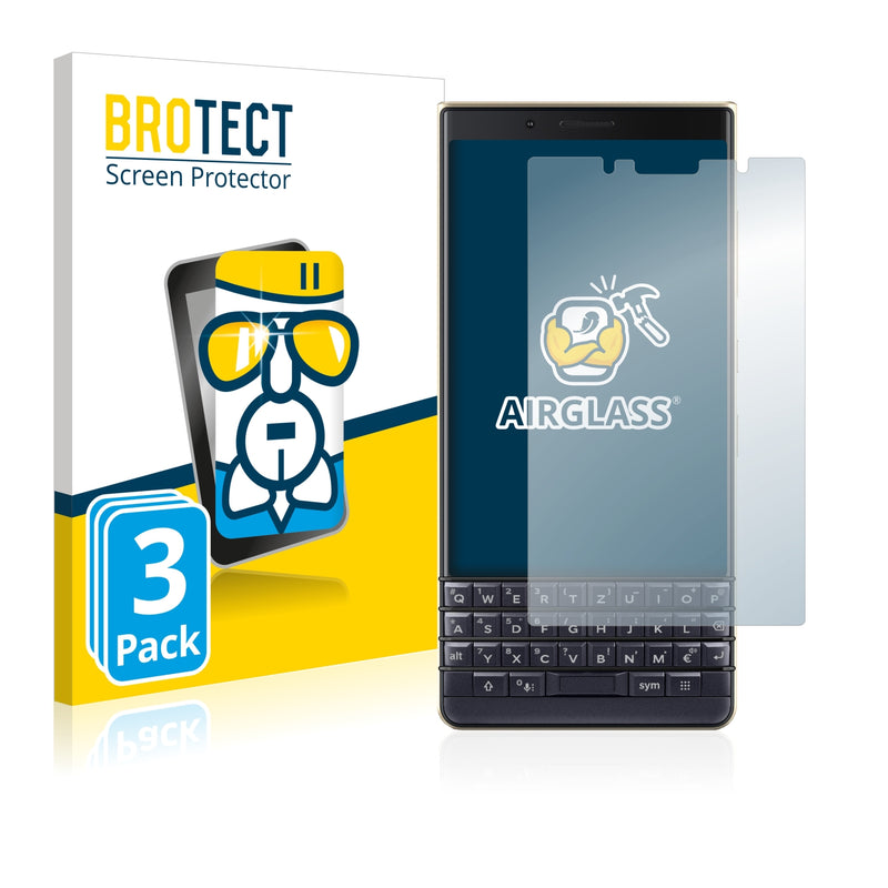 3x BROTECT AirGlass Glass Screen Protector for BlackBerry Key2 LE
