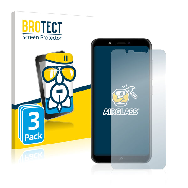 3x BROTECT AirGlass Glass Screen Protector for BQ Aquaris C