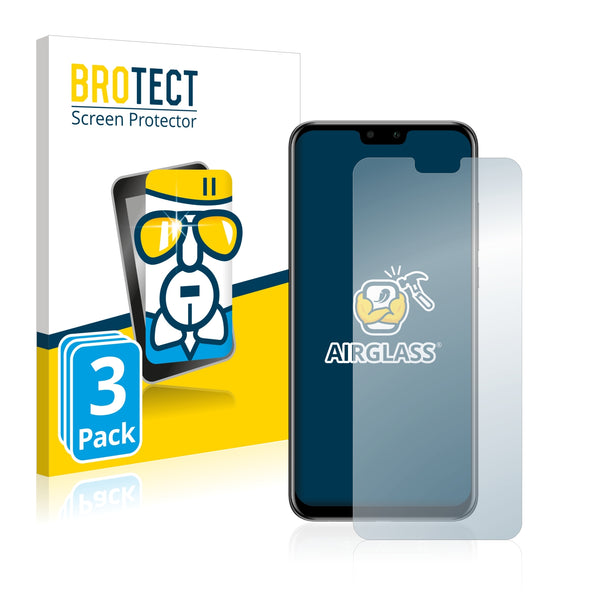 3x BROTECT AirGlass Glass Screen Protector for Huawei Y9 2019