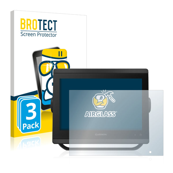 3x BROTECT AirGlass Glass Screen Protector for Garmin GPSMAP 8410