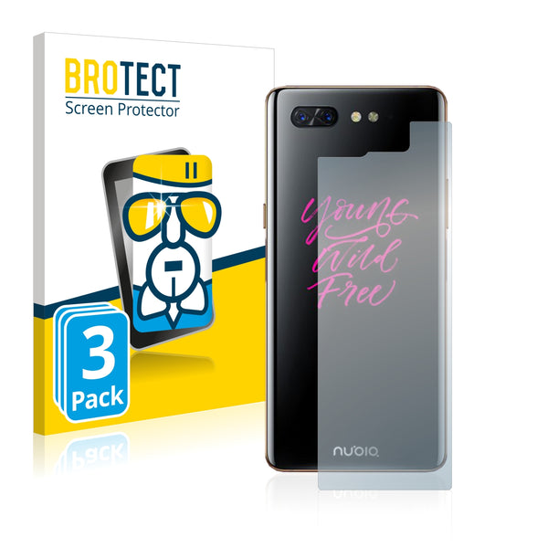 3x BROTECT AirGlass Glass Screen Protector for ZTE Nubia X (Back)