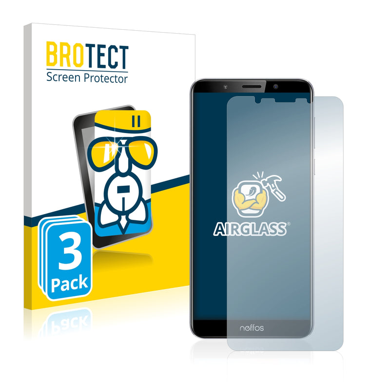 3x BROTECT AirGlass Glass Screen Protector for TP-Link Neffos C9