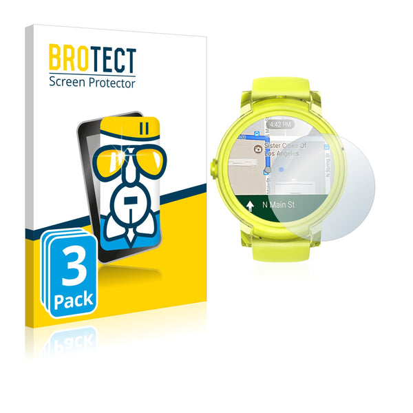 3x BROTECT AirGlass Glass Screen Protector for Mobvoi Ticwatch E Lemon