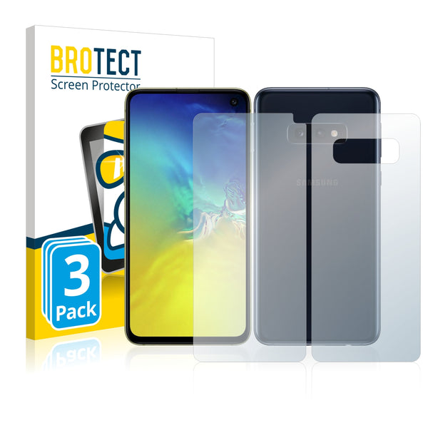 3x BROTECT AirGlass Glass Screen Protector for Samsung Galaxy S10e (Front + Back)