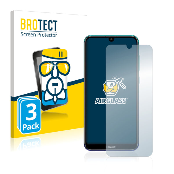 3x BROTECT AirGlass Glass Screen Protector for Huawei Y7 Pro 2019