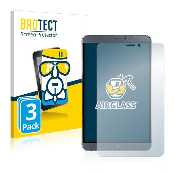 3x BROTECT AirGlass Glass Screen Protector for Mediacom SmartPad HX 8 HD