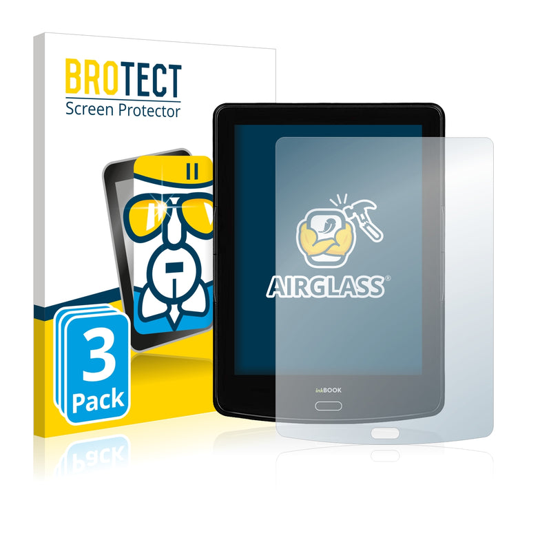 3x BROTECT AirGlass Glass Screen Protector for inkBOOK Prime HD