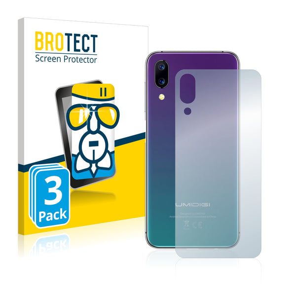 3x BROTECT AirGlass Glass Screen Protector for Umidigi One Pro (Back)