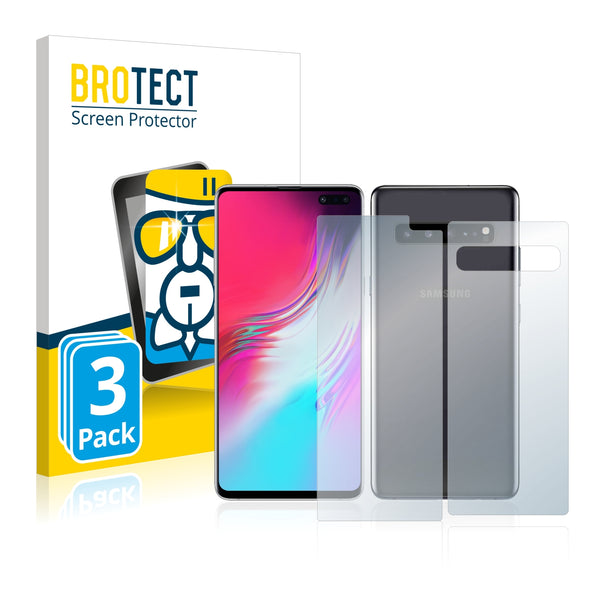 3x BROTECT AirGlass Glass Screen Protector for Samsung Galaxy S10 5G (Front + Back)