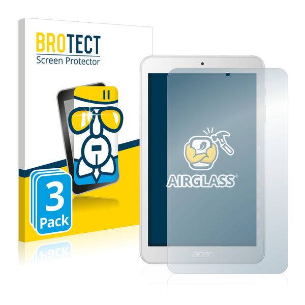 3x BROTECT AirGlass Glass Screen Protector for Acer Iconia One 8 B1-870