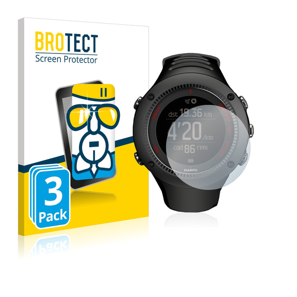 3x BROTECT AirGlass Glass Screen Protector for Suunto Ambit3 Multisport