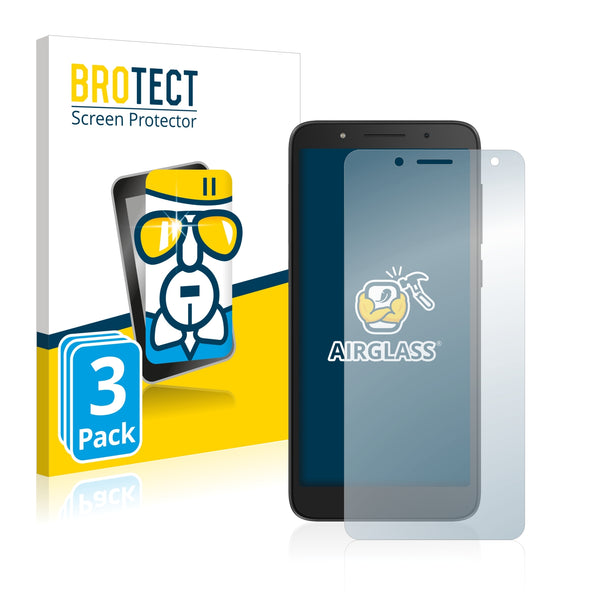 3x BROTECT AirGlass Glass Screen Protector for Alcatel 1C 2019