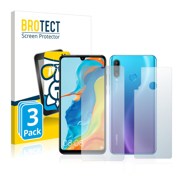 3x BROTECT AirGlass Glass Screen Protector for Huawei P30 lite (Front + Back)