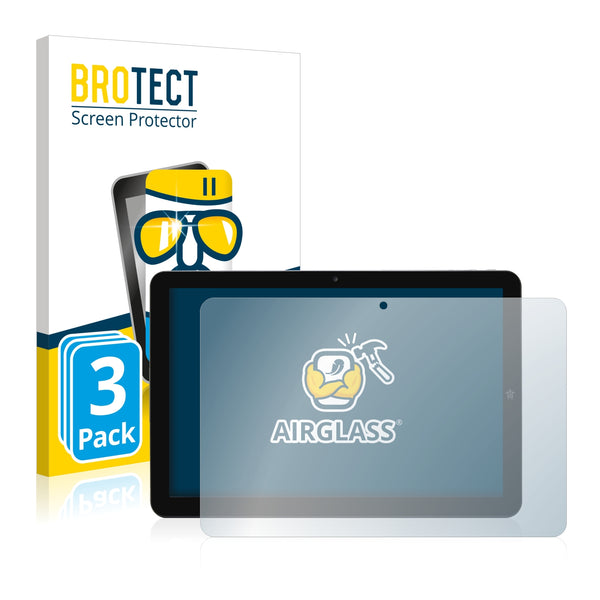 3x BROTECT AirGlass Glass Screen Protector for Mediacom SmartPad 10 Eclipse