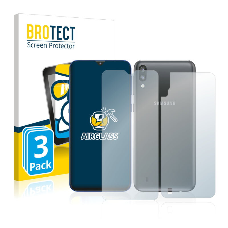3x BROTECT AirGlass Glass Screen Protector for Samsung Galaxy A10 (Front + Back)