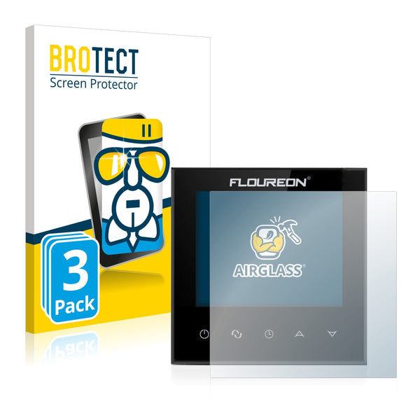 3x BROTECT AirGlass Glass Screen Protector for Floureon Smart Wifi HY03WE