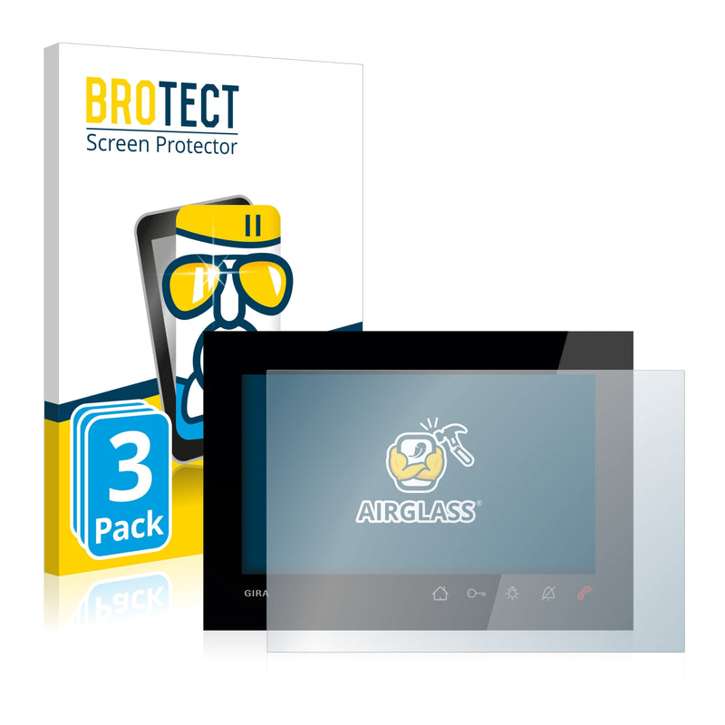 3x BROTECT AirGlass Glass Screen Protector for Gira Wohnungsstation AP 7
