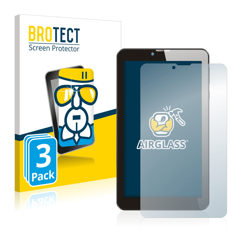 3x BROTECT AirGlass Glass Screen Protector for Odys Pyro 7 Plus 3G