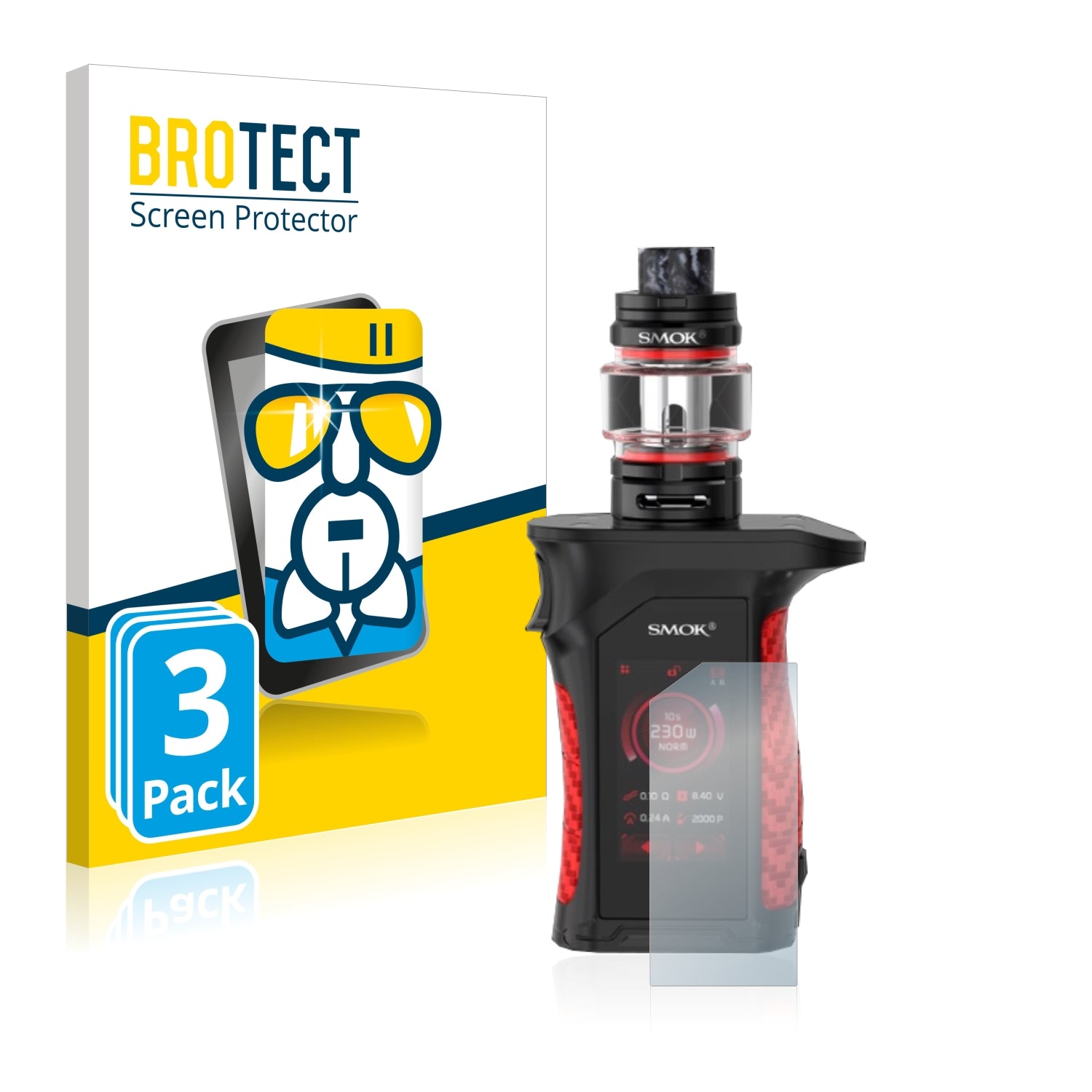 3x BROTECT AirGlass Glass Screen Protector for Smok Mag P3 - ScreenShield