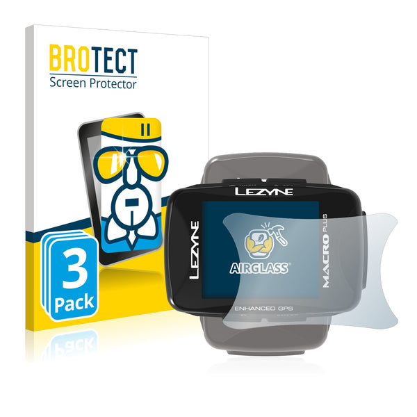 3x BROTECT AirGlass Glass Screen Protector for Lezyne Macro Plus GPS