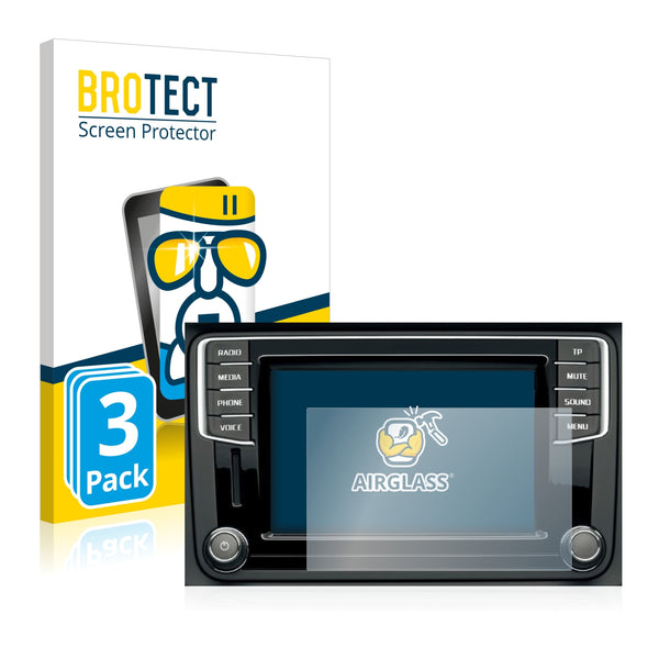 3x BROTECT AirGlass Glass Screen Protector for Skoda Bolero 2 6.5