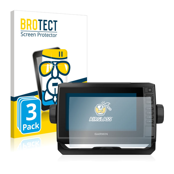 3x BROTECT AirGlass Glass Screen Protector for Garmin echoMAP UHD 72cv