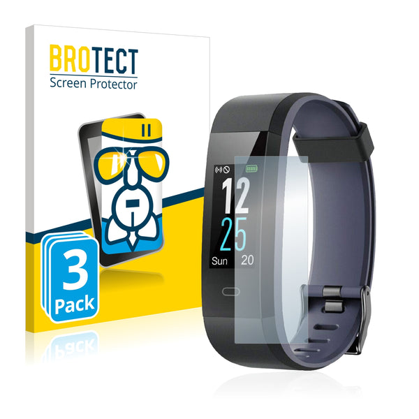 3x BROTECT AirGlass Glass Screen Protector for Chereeki Fitness Tracker ID115C