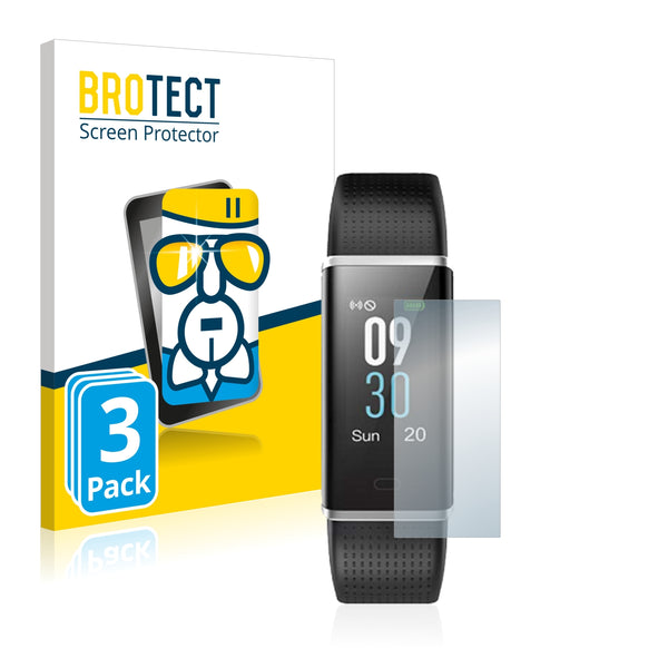 3x BROTECT AirGlass Glass Screen Protector for Chereeki Fitness Tracker ID130C