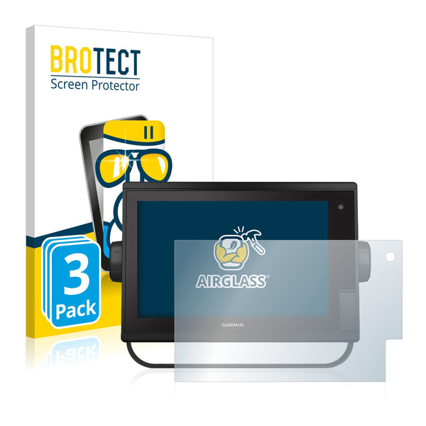 3x BROTECT AirGlass Glass Screen Protector for Garmin GPSMAP 722 Plus