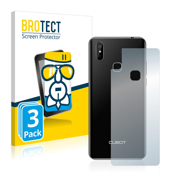 3x BROTECT AirGlass Glass Screen Protector for Cubot Max 2 (Back)
